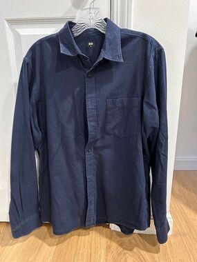 UNIQLO Navy Blue Long-Sleeve Button-Down Shirt